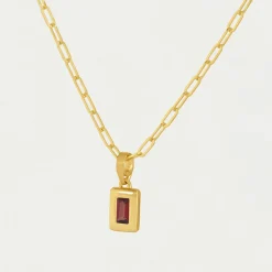 Outlet Baguette Birthstone Necklace Personalized Charms & Pendants | Necklaces