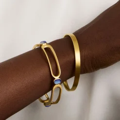 Hot Bowery Gemstone Bangle Bracelets