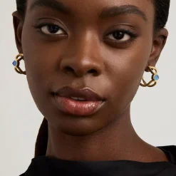 Clearance Bowery Gemstone Hoops Earrings