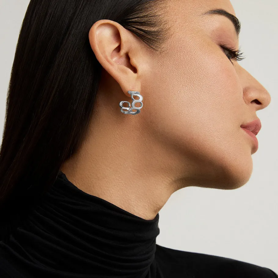 Outlet Crosby Link Huggie Hoops Hoops | Earrings
