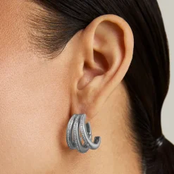 Hot Dauphine Pavé Hoop Earrings Statement Earrings | Earrings