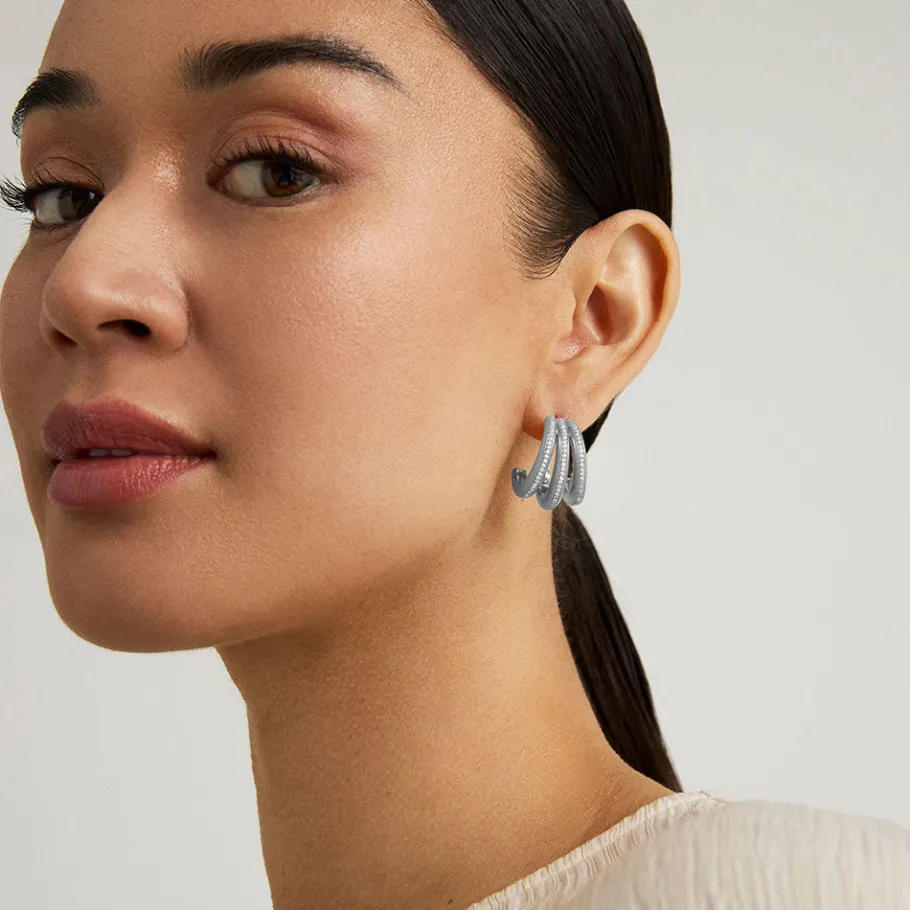 Hot Dauphine Pavé Hoop Earrings Statement Earrings | Earrings