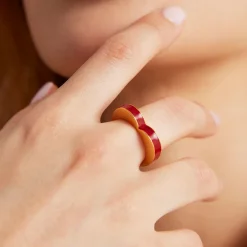 Clearance Enamel Heart Ring Stacking Rings | Rings