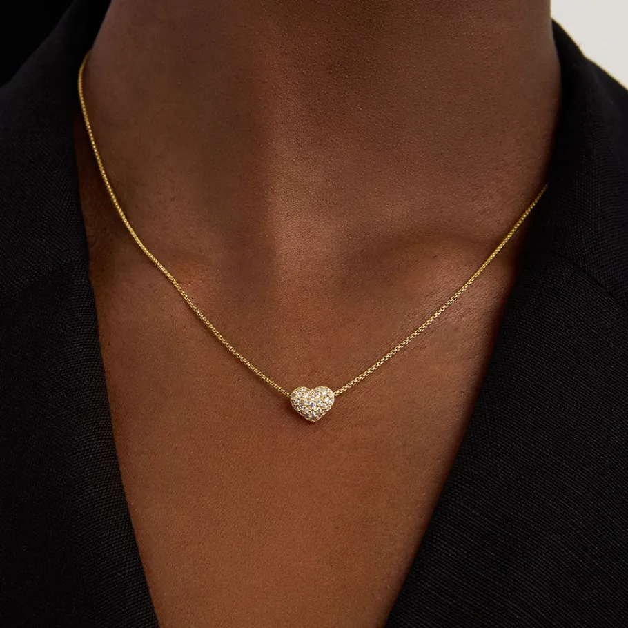 Fashion Petit Pavé Heart Pendant Pendants | Necklaces