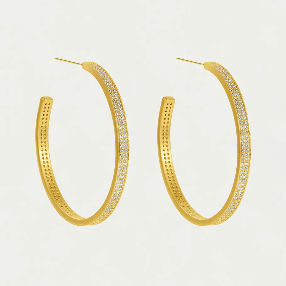 Hot Petit Pavé Midi Hoops Hoops | Earrings