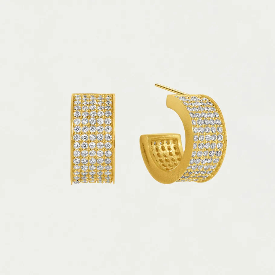 Hot Petit Pavé Thick Huggie Hoops Hoops | Earrings