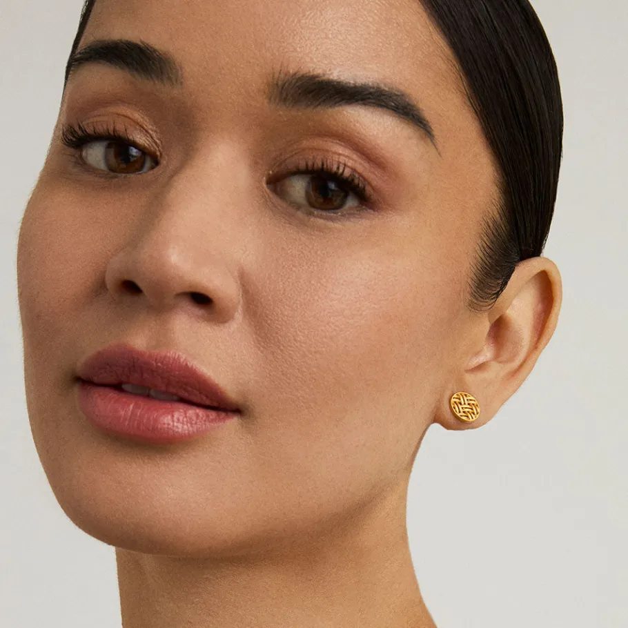 Fashion Weave Disc Studs Stud Earrings | Earrings